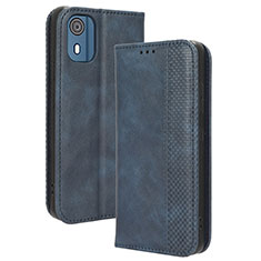 Custodia Portafoglio In Pelle Cover con Supporto BY4 per Nokia C02 Blu