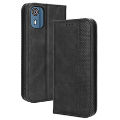 Custodia Portafoglio In Pelle Cover con Supporto BY4 per Nokia C02 Nero