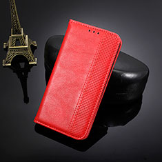 Custodia Portafoglio In Pelle Cover con Supporto BY4 per Nokia C10 Rosso