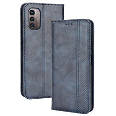 Custodia Portafoglio In Pelle Cover con Supporto BY4 per Nokia G21 Blu