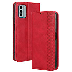 Custodia Portafoglio In Pelle Cover con Supporto BY4 per Nokia G22 Rosso