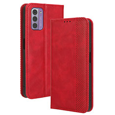 Custodia Portafoglio In Pelle Cover con Supporto BY4 per Nokia G42 5G Rosso