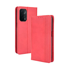 Custodia Portafoglio In Pelle Cover con Supporto BY4 per OnePlus Nord N200 5G Rosso