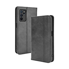 Custodia Portafoglio In Pelle Cover con Supporto BY4 per Oppo A16 Nero