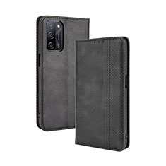 Custodia Portafoglio In Pelle Cover con Supporto BY4 per Oppo A53s 5G Nero