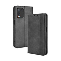 Custodia Portafoglio In Pelle Cover con Supporto BY4 per Oppo A54 4G Nero