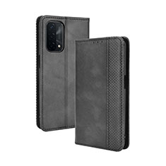 Custodia Portafoglio In Pelle Cover con Supporto BY4 per Oppo A54 5G Nero