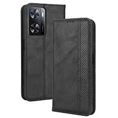 Custodia Portafoglio In Pelle Cover con Supporto BY4 per Oppo A57 4G Nero