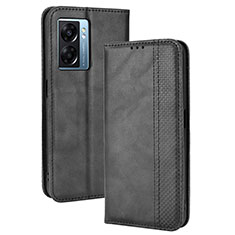 Custodia Portafoglio In Pelle Cover con Supporto BY4 per Oppo A57 5G Nero