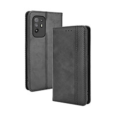 Custodia Portafoglio In Pelle Cover con Supporto BY4 per Oppo A95 5G Nero