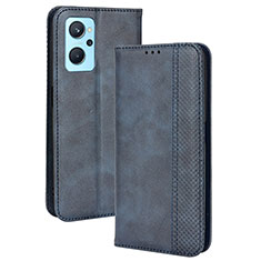 Custodia Portafoglio In Pelle Cover con Supporto BY4 per Oppo A96 4G Blu