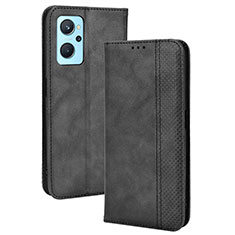 Custodia Portafoglio In Pelle Cover con Supporto BY4 per Oppo A96 4G Nero