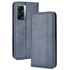 Custodia Portafoglio In Pelle Cover con Supporto BY4 per Oppo K10 5G India Blu