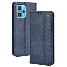 Custodia Portafoglio In Pelle Cover con Supporto BY4 per Realme 9 4G Blu