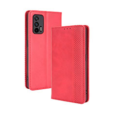 Custodia Portafoglio In Pelle Cover con Supporto BY4 per Realme GT 5G Rosso