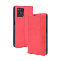 Custodia Portafoglio In Pelle Cover con Supporto BY4 per Realme Narzo 50 4G Rosso