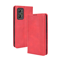 Custodia Portafoglio In Pelle Cover con Supporto BY4 per Realme Q5 Pro 5G Rosso