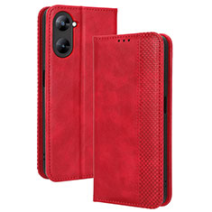 Custodia Portafoglio In Pelle Cover con Supporto BY4 per Realme V30 5G Rosso