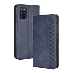 Custodia Portafoglio In Pelle Cover con Supporto BY4 per Samsung Galaxy A02s Blu