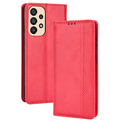 Custodia Portafoglio In Pelle Cover con Supporto BY4 per Samsung Galaxy A23 4G Rosso