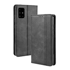 Custodia Portafoglio In Pelle Cover con Supporto BY4 per Samsung Galaxy A51 4G Nero