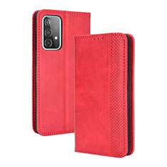 Custodia Portafoglio In Pelle Cover con Supporto BY4 per Samsung Galaxy A52 4G Rosso