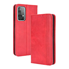 Custodia Portafoglio In Pelle Cover con Supporto BY4 per Samsung Galaxy A72 4G Rosso