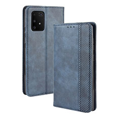 Custodia Portafoglio In Pelle Cover con Supporto BY4 per Samsung Galaxy A91 Blu