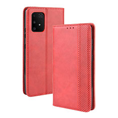 Custodia Portafoglio In Pelle Cover con Supporto BY4 per Samsung Galaxy A91 Rosso