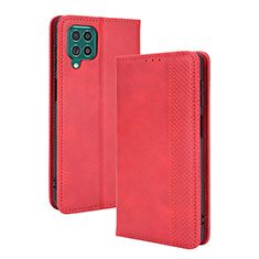 Custodia Portafoglio In Pelle Cover con Supporto BY4 per Samsung Galaxy F62 5G Rosso
