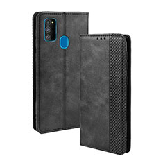 Custodia Portafoglio In Pelle Cover con Supporto BY4 per Samsung Galaxy M21 Nero