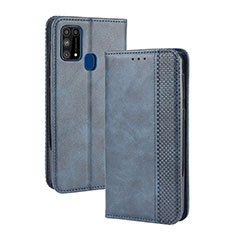 Custodia Portafoglio In Pelle Cover con Supporto BY4 per Samsung Galaxy M31 Prime Edition Blu