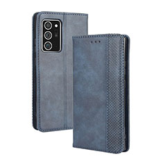 Custodia Portafoglio In Pelle Cover con Supporto BY4 per Samsung Galaxy Note 20 5G Blu