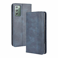 Custodia Portafoglio In Pelle Cover con Supporto BY4 per Samsung Galaxy S20 FE (2022) 5G Blu