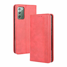 Custodia Portafoglio In Pelle Cover con Supporto BY4 per Samsung Galaxy S20 FE 4G Rosso