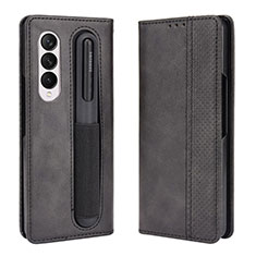 Custodia Portafoglio In Pelle Cover con Supporto BY4 per Samsung Galaxy Z Fold3 5G Nero