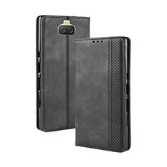 Custodia Portafoglio In Pelle Cover con Supporto BY4 per Sony Xperia 10 Plus Nero