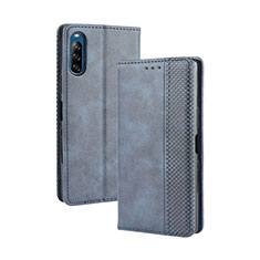 Custodia Portafoglio In Pelle Cover con Supporto BY4 per Sony Xperia L4 Blu