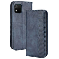 Custodia Portafoglio In Pelle Cover con Supporto BY4 per Wiko Y52 Blu