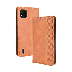 Custodia Portafoglio In Pelle Cover con Supporto BY4 per Wiko Y62 Marrone