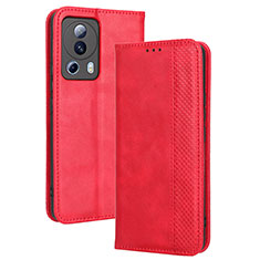 Custodia Portafoglio In Pelle Cover con Supporto BY4 per Xiaomi Civi 2 5G Rosso