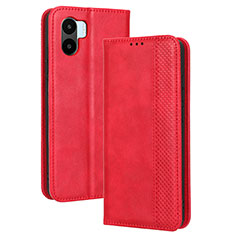 Custodia Portafoglio In Pelle Cover con Supporto BY4 per Xiaomi Poco C51 Rosso