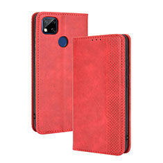 Custodia Portafoglio In Pelle Cover con Supporto BY4 per Xiaomi Redmi 10A 4G Rosso