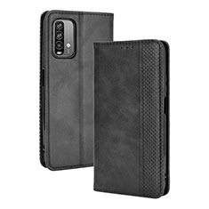 Custodia Portafoglio In Pelle Cover con Supporto BY4 per Xiaomi Redmi 9 Power Nero