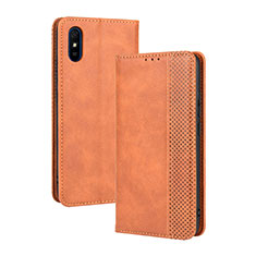 Custodia Portafoglio In Pelle Cover con Supporto BY4 per Xiaomi Redmi 9A Marrone