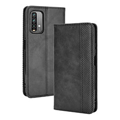 Custodia Portafoglio In Pelle Cover con Supporto BY4 per Xiaomi Redmi 9T 4G Nero