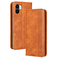 Custodia Portafoglio In Pelle Cover con Supporto BY4 per Xiaomi Redmi A2 Plus Marrone