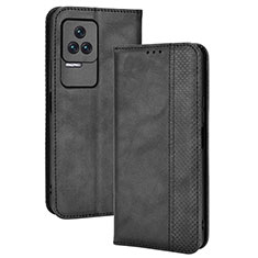 Custodia Portafoglio In Pelle Cover con Supporto BY4 per Xiaomi Redmi K40S 5G Nero