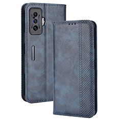 Custodia Portafoglio In Pelle Cover con Supporto BY4 per Xiaomi Redmi K50 Gaming AMG F1 5G Blu