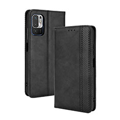 Custodia Portafoglio In Pelle Cover con Supporto BY4 per Xiaomi Redmi Note 10 5G Nero